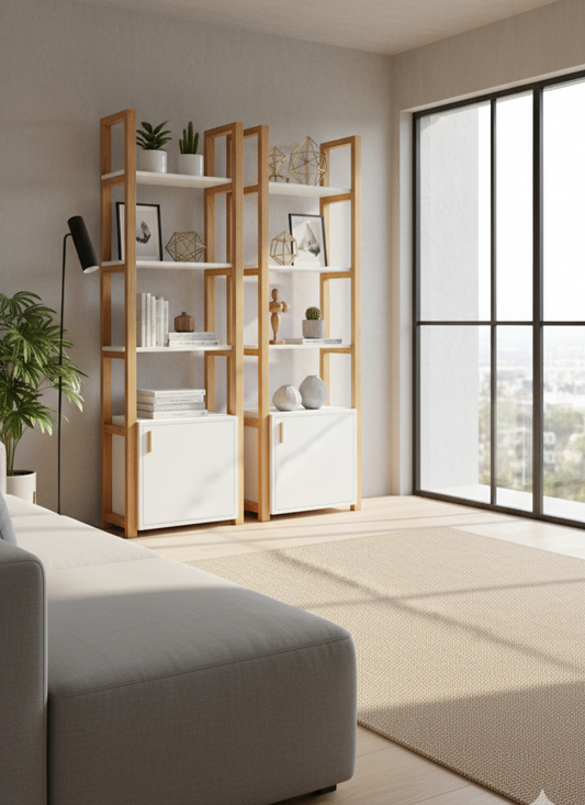 Biblioteca de diseño en madera de haya