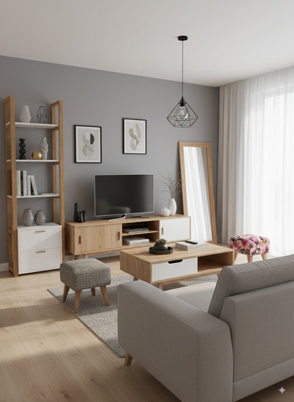 Biblioteca de diseño en madera de haya